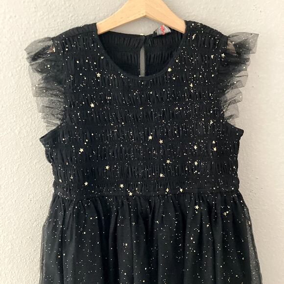 Crewcuts J. Crew Star Flutter-Sleeve Dress - Metallic Foil - Black Gold - 10 - Picture 2 of 7